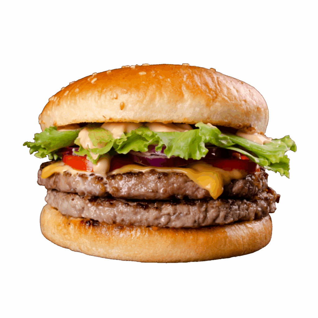 Доставка горячей еды в Курганинске — заказать двойной бургер с говядиной в кафе Итальяно